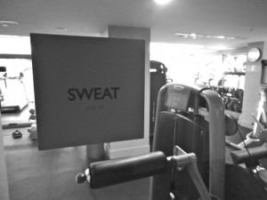 sweat sign at gym