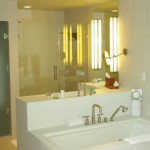 One of the bathrooms in the suite