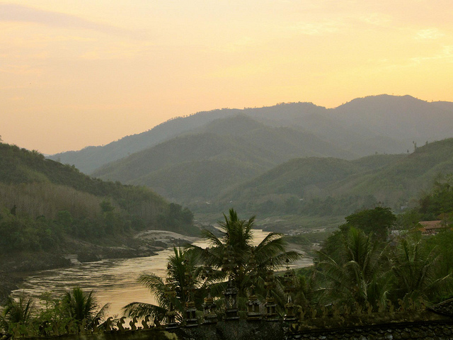 Sunset on the mekong river