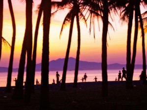 Sunrise on the beach in Hoi An