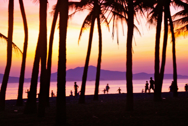 Sunrise on the beach in Hoi An