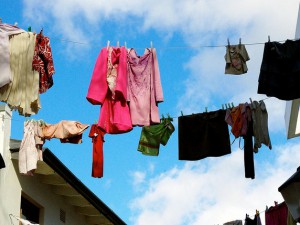 Clothes hanging in south africa