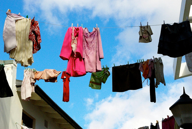 Clothes hanging in south africa