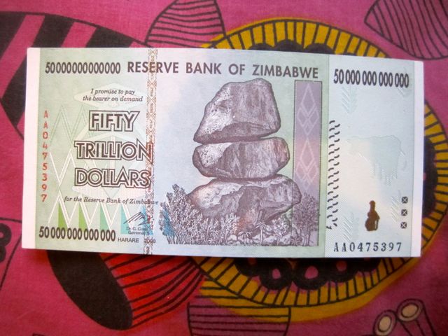 Zimbabwe 50 trillion dollar bill