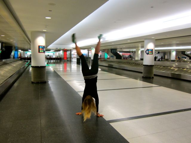 Care cartwheeling at O'Hare