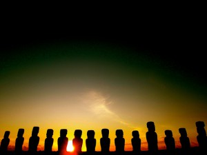 sunrise on easter island