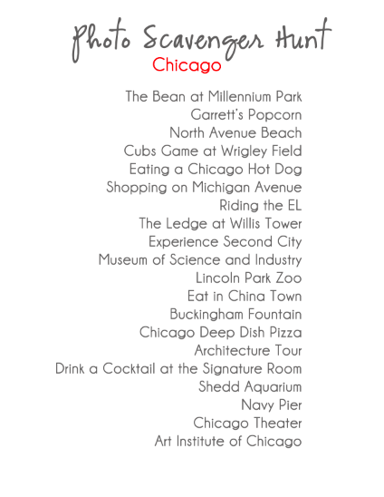 chicago photo scavenger hunt