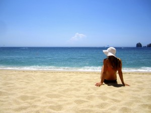 Relaxing on Cabo, Mexico Beach