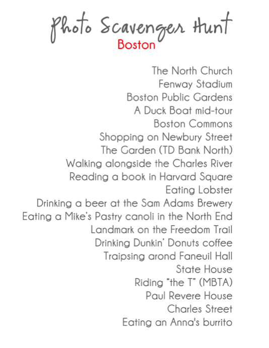 boston photo scavenger hunt