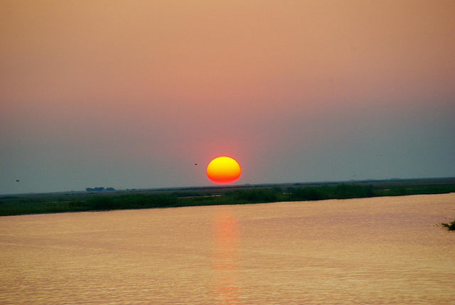 sunset in botswana africa