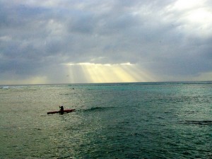 kayak on Waikiki beach in hawaii