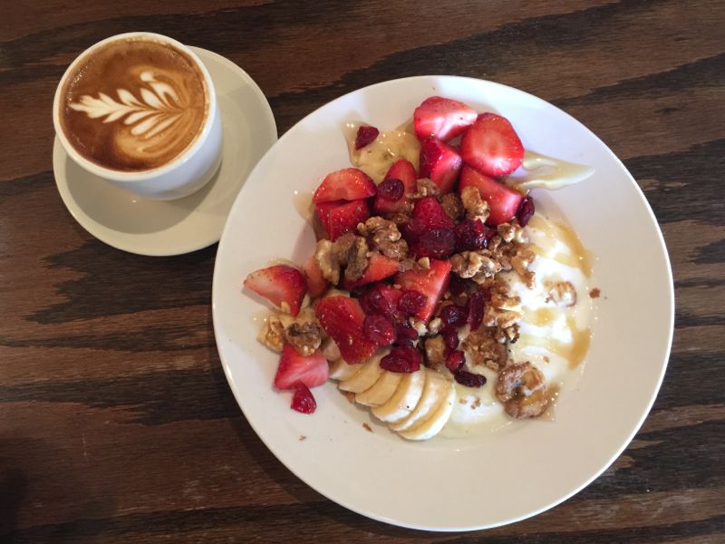 Fido Yogurt Parfait and coffee