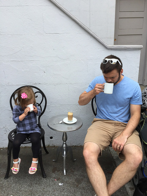 coffee, travel with toddlers